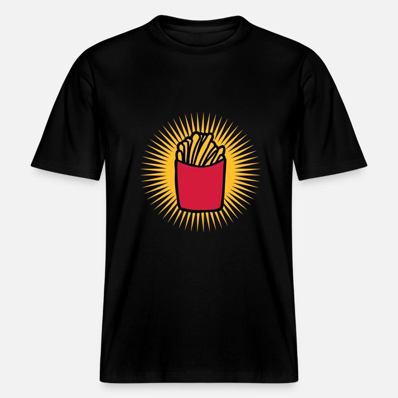 Frites de Français de sablage -  T-shirt unisexe RELAXED FIT en coton bio - noir