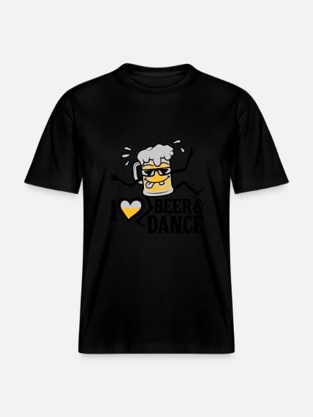 Love Beer and Dance -  RELAXED FIT Unisex Organic T-Shirt - black
