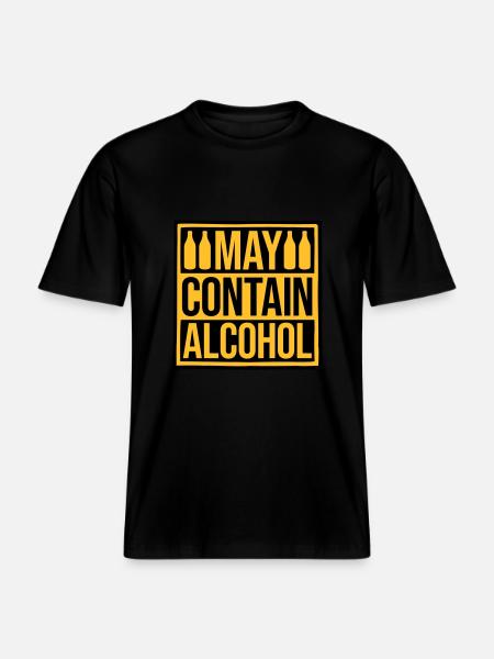 Flag May Contain Alcohol -  RELAXED FIT Unisex Organic T-Shirt - black