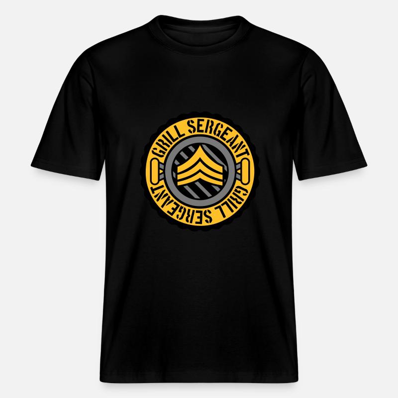 Grill Sergeant Stempel BBQ -  RELAXED FIT Unisex Organic T-Shirt - Schwarz