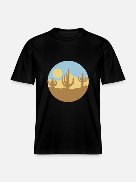 Sun Desert Landscape Silhouette - RELAXED FIT Unisex Organic T-Shirt - black