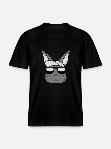 Capy Sunglasses Rabbit Cool - RELAXED FIT Unisex Organic T-Shirt - black