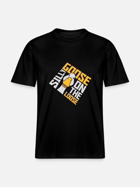 goose on the loose - RELAXED FIT Unisex Organic T-Shirt - black