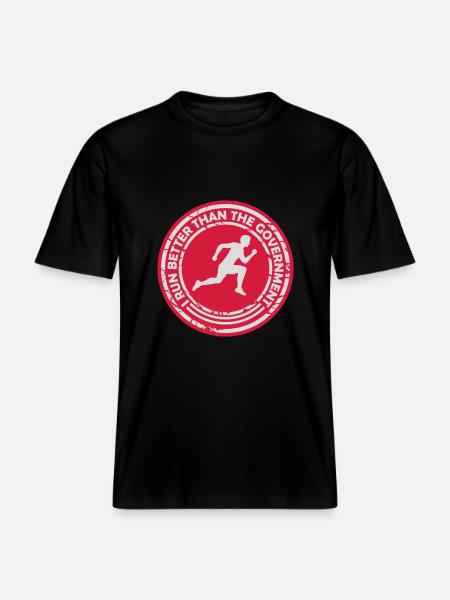 run better than government - RELAXED FIT Unisex Organic T-Shirt - black