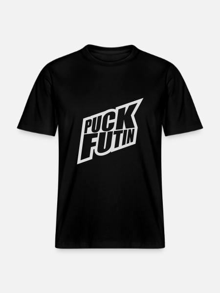 puck futin logo design -  RELAXED FIT Unisex Organic T-Shirt - black