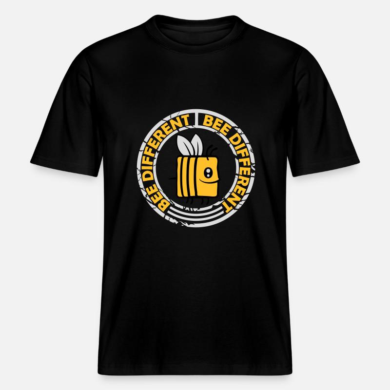 bee different Spruch Zitat -  RELAXED FIT Unisex Organic T-Shirt - Schwarz