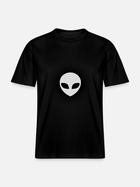 Radiate Alien Head Gray - RELAXED FIT Unisex Organic T-Shirt - black