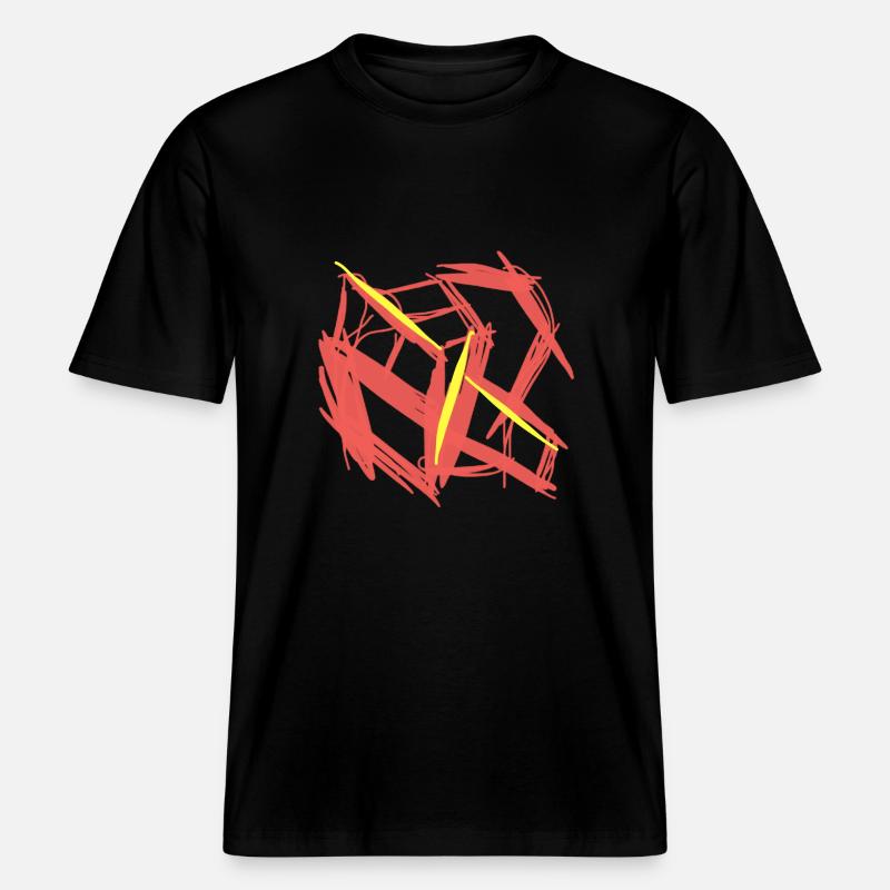 Abstract galvanized cube -  RELAXED FIT Unisex Organic T-Shirt - black
