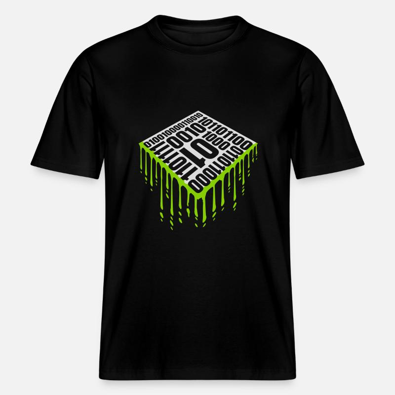 Binary Code Program Language -  RELAXED FIT Unisex Organic T-Shirt - black