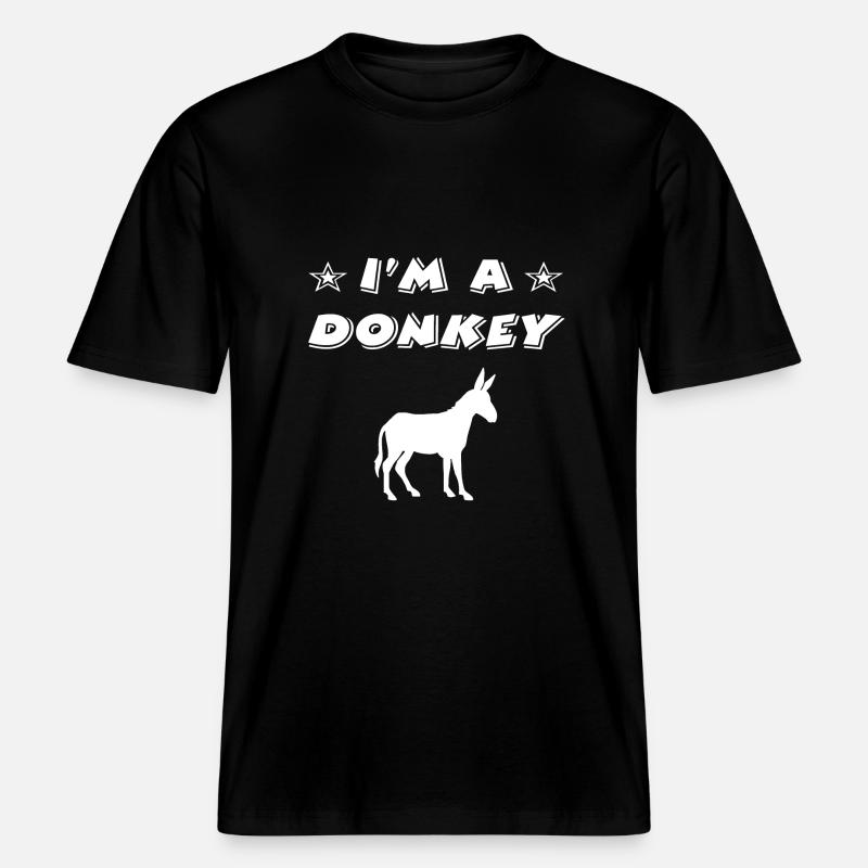 Âne - T-shirt unisexe RELAXED FIT en coton bio - noir