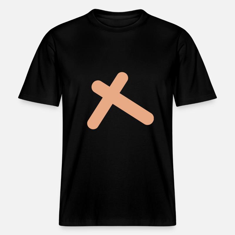 Abstract rectangular angle in beige -  RELAXED FIT Unisex Organic T-Shirt - black