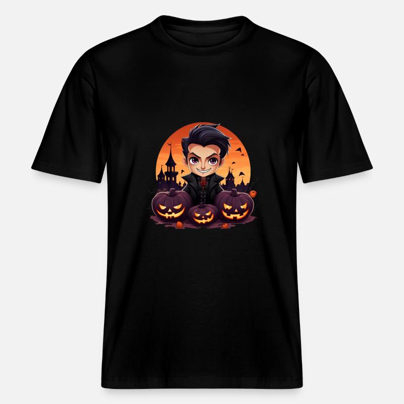 Anime Dracula Halloween - RELAXED FIT Unisex Organic T-Shirt - Schwarz