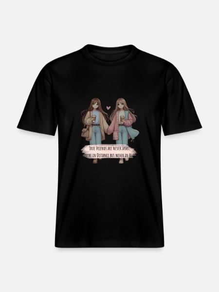 Forever Bonded: Best Friends & Coffee -  RELAXED FIT Unisex Organic T-Shirt - Schwarz