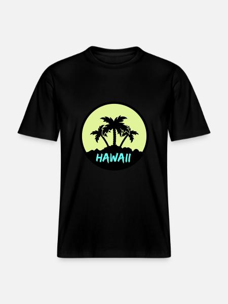 Hawaiian Palms -  RELAXED FIT Unisex Organic T-Shirt - black