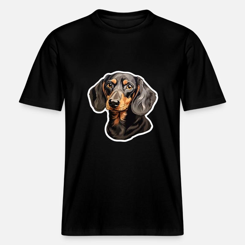 Dackel oder Dachshund -  RELAXED FIT Unisex Organic T-Shirt - Schwarz
