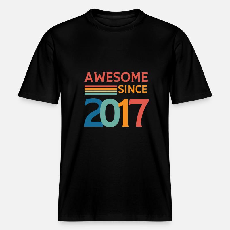 Awesome since 2017 -  T-shirt unisexe RELAXED FIT en coton bio - noir