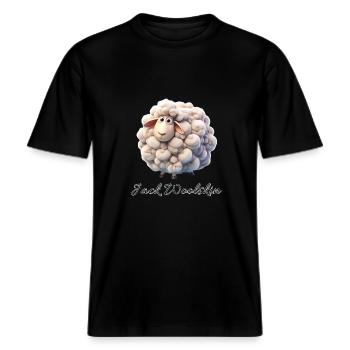 Jack Woolskin -  RELAXED FIT Unisex Organic T-Shirt - Schwarz - Vorne - Alina (178cm) & Michal (187cm)
