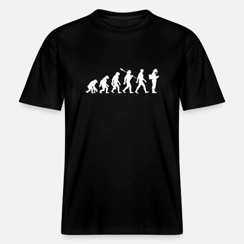Evolution - Imker - Bienen - Bienenzucht -  RELAXED FIT Unisex Organic T-Shirt - Schwarz