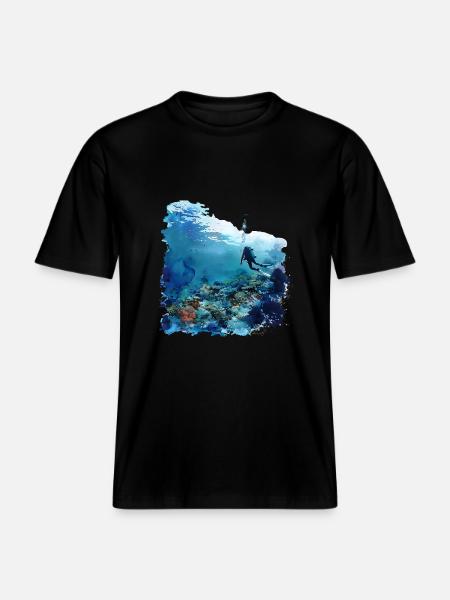 Faszination Tauchen mit Flasche -  RELAXED FIT Unisex Organic T-Shirt - Schwarz
