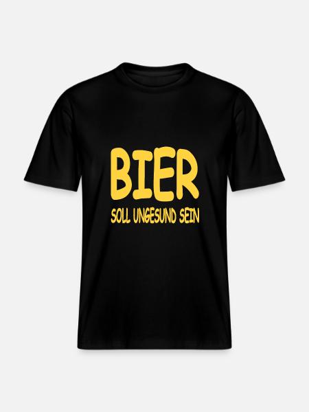 Bier -  RELAXED FIT Unisex Organic T-Shirt - Schwarz