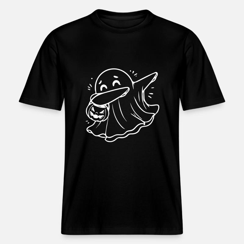 DAB Dabbing Halloween Ghost Jack-o'-lantern -  T-shirt unisexe RELAXED FIT en coton bio - noir