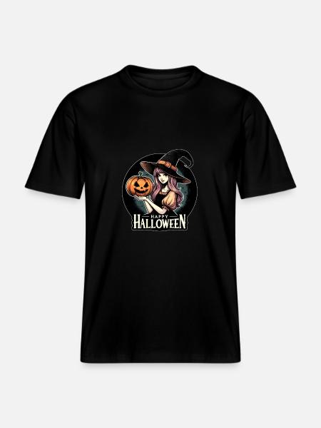 Happy Halloween Witch - RELAXED FIT Unisex Organic T-Shirt - black