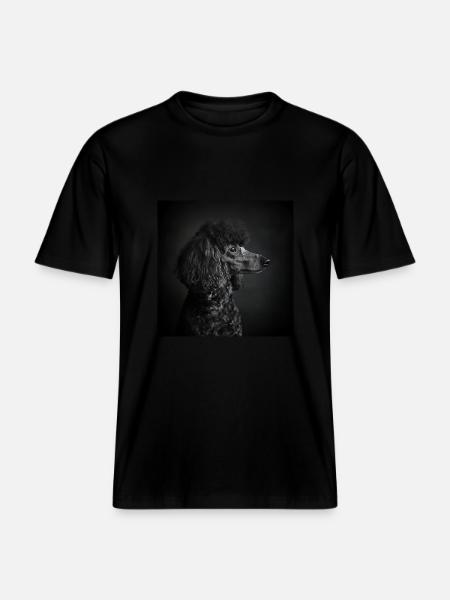 Black Animals - Black Poodle - RELAXED FIT Unisex Organic T-Shirt - black