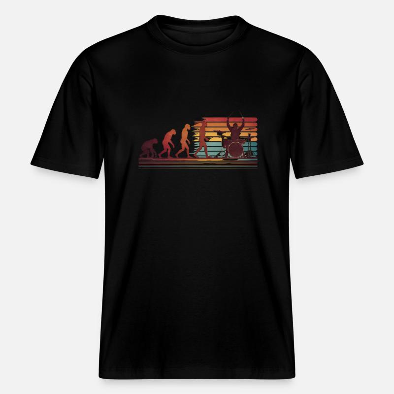 Batteur Evolution Trommeln -  RELAXED FIT Unisex Organic T-Shirt - Schwarz