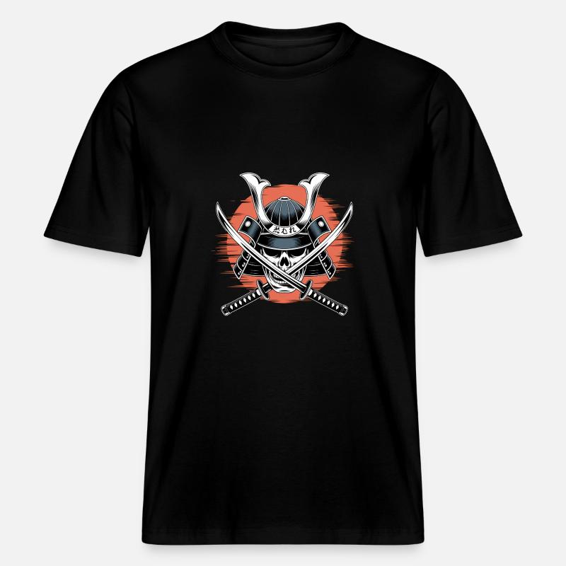 Guerrier samouraï japonais -  T-shirt unisexe RELAXED FIT en coton bio - noir