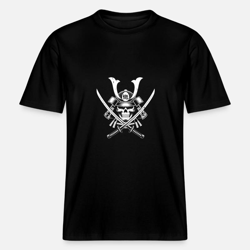 Japanese Samurai Warrior - RELAXED FIT Unisex Organic T-Shirt - black