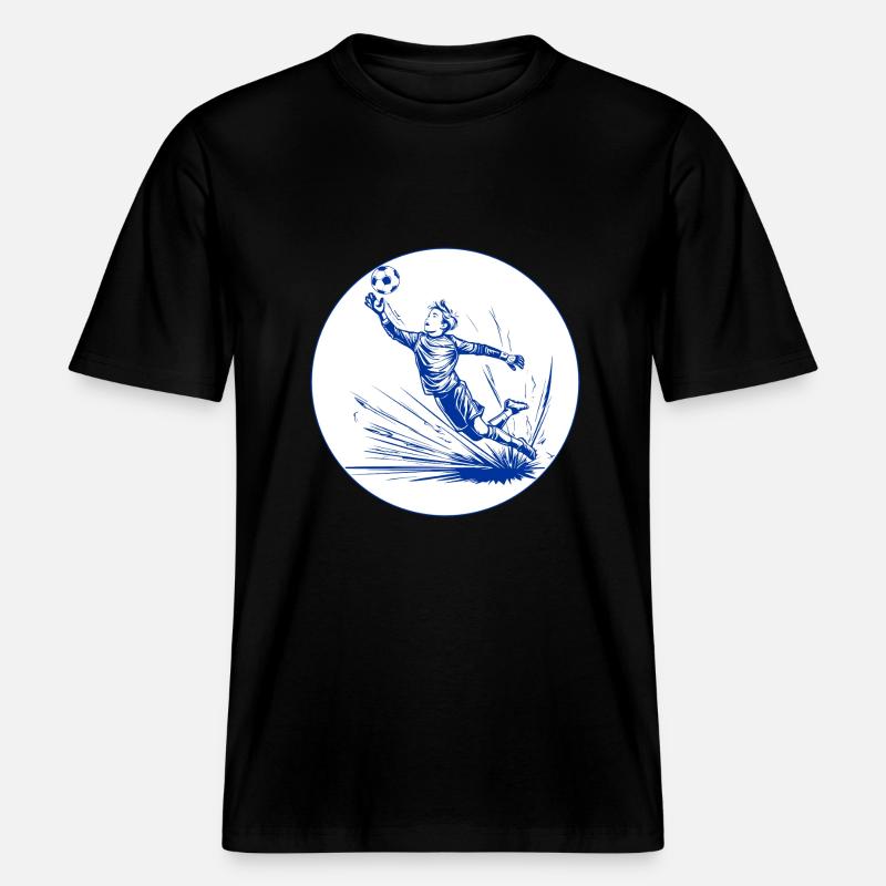 Torwart (blau-weiß) -  RELAXED FIT Unisex Organic T-Shirt - Schwarz