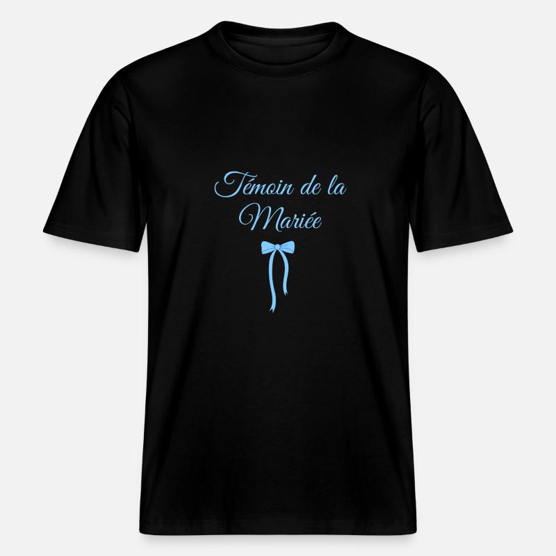 Bride's Witness Blue Bow - RELAXED FIT Unisex Organic T-Shirt - black