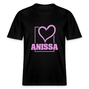 Bachelorette Aniss -  RELAXED FIT Unisex Organic T-Shirt - Schwarz - Vorne - Alina (178cm) & Michal (187cm)