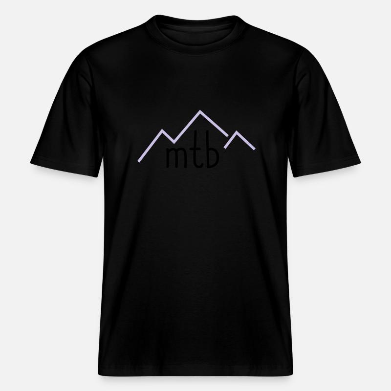 mtb text + berge -  RELAXED FIT Unisex Organic T-Shirt - Schwarz