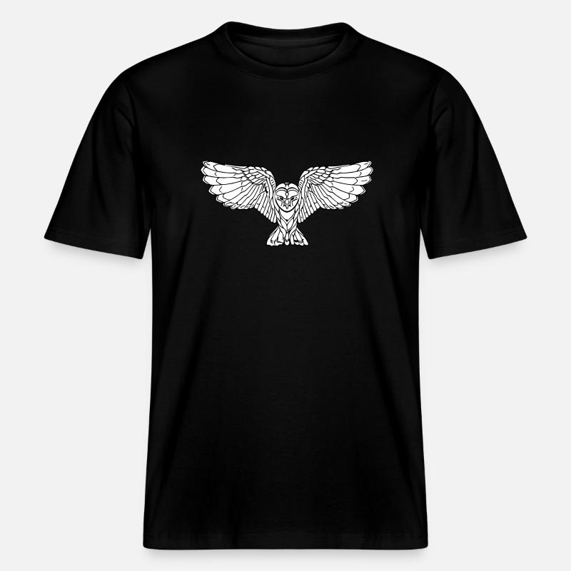 Elegante fliegende Eule -  RELAXED FIT Unisex Organic T-Shirt - Schwarz