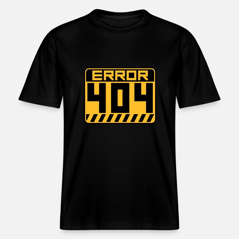 Error 404 Shield Warning -  RELAXED FIT Unisex Organic T-Shirt - black