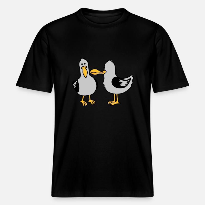 Amis 2 drôles de mouettes -  T-shirt unisexe RELAXED FIT en coton bio - noir