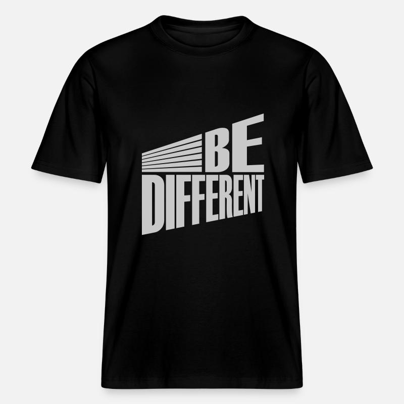 Soyez différent Logo Design - T-shirt unisexe RELAXED FIT en coton bio - noir