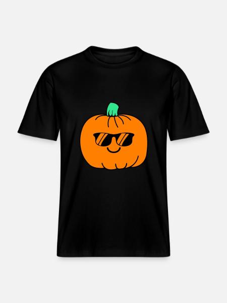 Pumpkin Smile - RELAXED FIT Unisex Organic T-Shirt - black