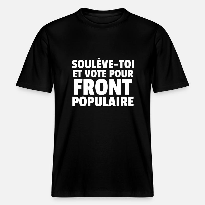 Front populaire - élections législatives 2024 -  T-shirt unisexe RELAXED FIT en coton bio - noir