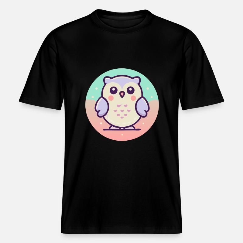 Eule -  RELAXED FIT Unisex Organic T-Shirt - Schwarz