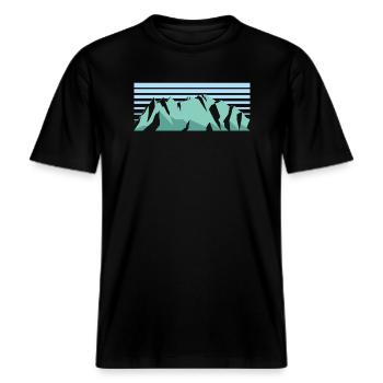 Mont Blanc -  RELAXED FIT Unisex Organic T-Shirt - Schwarz - Vorne - Alina (178cm) & Michal (187cm)
