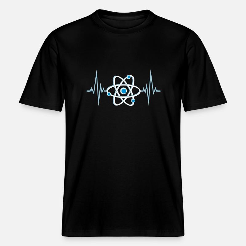 Heartbeat atom pulse -  RELAXED FIT Unisex Organic T-Shirt - black