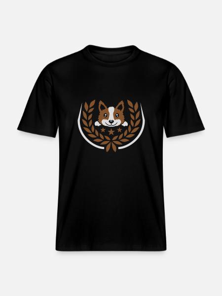 Emblem laurel wreath dog design - RELAXED FIT Unisex Organic T-Shirt - black