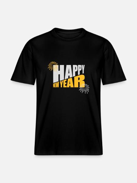 Citation Bonne année - T-shirt unisexe RELAXED FIT en coton bio - noir