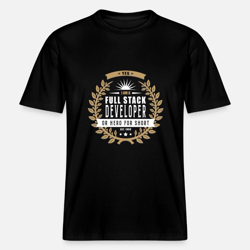 Full Stack Developer hell - RELAXED FIT Unisex Organic T-Shirt - Schwarz