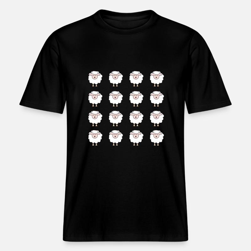 Mouton -  T-shirt unisexe RELAXED FIT en coton bio - noir