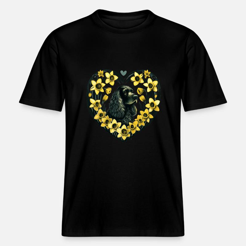 Schwarzer Cocker Spaniel -  RELAXED FIT Unisex Organic T-Shirt - Schwarz