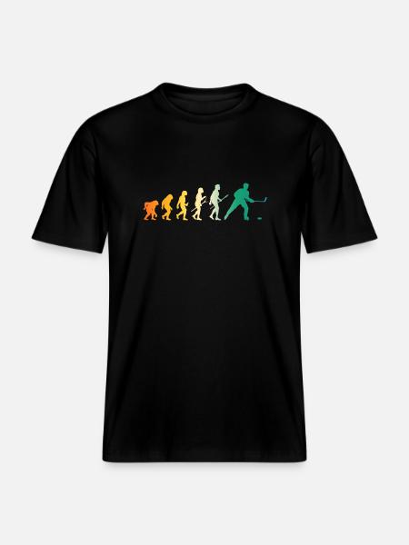 Eishockeyspieler Evolution Eishockey - RELAXED FIT Unisex Organic T-Shirt - Schwarz