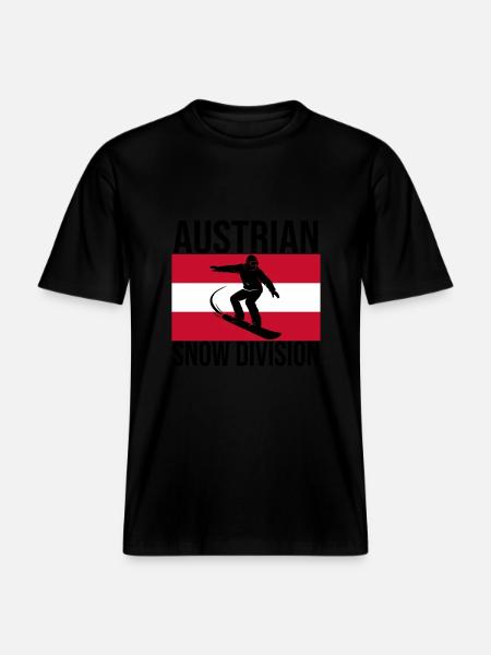 Austrian Snow Division Snowboard Tee -  RELAXED FIT Unisex Organic T-Shirt - black